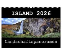 Island 2026 Landschaftspanoramen (Wandkalender 2026 DIN A3 quer), CALVENDO Monatskalender: Die großartige Landschaft Islands festgehalten im Panoramaformat