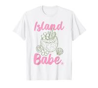 Island Babe Coconut Drink Tropical Beach Vacances d'été T-Shirt