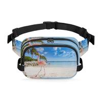 Island Beach Sac banane multifonction pour voyage, sport, course à pied, sac banane flamants roses pour femmes, hommes, filles, garçons, couleur, XL, Organiseur de sac