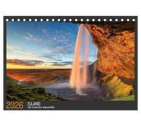 Island - Die schönsten Wasserfälle (Tischkalender 2026 DIN A5 quer), CALVENDO Monatskalender: Island - Eine Land voller Naturwunder