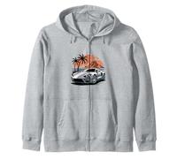 Island Dreams Voiture Exotique Coucher de Soleil Supercar Art Sweat à Capuche