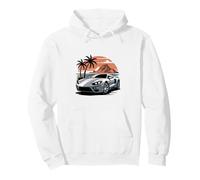 Island Dreams Voiture Exotique Coucher de Soleil Supercar Art Sweat à Capuche
