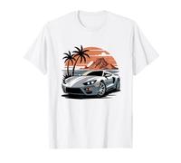 Island Dreams Voiture Exotique Coucher de Soleil Supercar Art T-Shirt