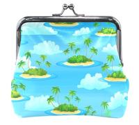 Island Drift Porte-monnaie pour homme et femme avec boucle en cuir Bleu