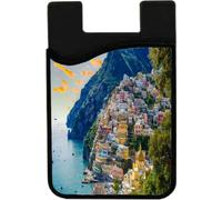 Island Gifting Porte-carte d'identité en néoprène à coller pour iPhone/Galaxy/Google Android avec image de la ville de Positano côte amalfitaine en Italie