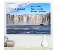 Island - Gletscher, Wasserfälle, Heiße Quellen (hochwertiger Premium Wandkalender 2026 DIN A2 quer), Kunstdruck in Hochglanz: Die Erde in ihrem Urzustand. Das sind die Naturwunder Islands