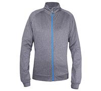 Island Green Full Zip Contraste Flexible Thermique Respirant Ultra léger Haut Fleece Jacket Womens, Gris Marl/Baignoire, UK 12