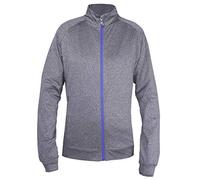 Island Green Full Zip Contraste Flexible Thermique Respirant Ultra léger Haut Fleece Jacket Womens, Gris Marl/Lavande, UK 14