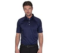 Island Green IGTS1648 Polo de golf performant pour homme avec surpiqûres et technologie CoolPass, Bleu Marine/Black, S