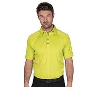 Island Green IGTS1648 Polo de golf performant pour homme avec surpiqûres et technologie CoolPass, Citron vert, S