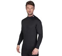 Island Green Mens Thermique Respirant à Manches Longues Flexible légère Couche de Base, Noir, Taille Grande