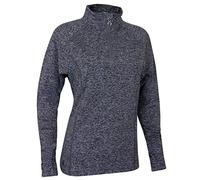 Island Green Zip Neck Mid Couche Golf Pull Fleece Jacket Womens, Gris chiné, UK 14