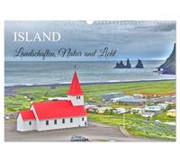 Island - Landschaften, Natur und Licht (Wandkalender 2026 DIN A3 quer), CALVENDO Monatskalender: Island - die Insel der Extreme
