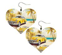Island of Cuba Boucles d'oreilles élégantes en cuir en forme de cœur Accessoires tendance et uniques à porter au quotidien, taille unique