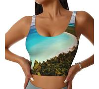 Island of Cuba Gilet de sport pour femme - Confortable et léger - Élastique - Pour les loisirs et la randonnée, Noir , M Taille courte