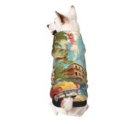 Island of Cuba Sweat à capuche imprimé pour chiot - Doux, confortable et respirant - Joli vêtement pour animal de compagnie pour chien, chat et petits animaux de compagnie, taille S