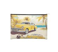 Island of Cuba Trousse à maquillage réutilisable en papier imperméable et légère pour voyage, école et usage quotidien Motif imprimé intégral pour femmes, étudiants, écologistes, Noir , Taille unique