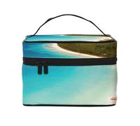 Island of Cuba Trousse de maquillage de voyage polyvalente avec fermeture éclair pour trousse de maquillage en polyester de grande capacité, noir, taille unique, Noir/blanc, One Size