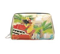 Island of Cuba Trousse de maquillage en cuir Pochette de voyage Organiseur de toilette