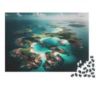 Island Paradise in The Caribbean Plaque en Métal Rustique 70x50cm/1000pcs pour L’Atelier, Adaptée À L’Atelier, Le Garage Et L’Espace Bricolage