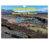 Island - Wunder aus Wasser (Wandkalender 2026 DIN A4 quer), CALVENDO Monatskalender: Wasserfälle, Gletscher und Lagunen am Rande des Polarkreises