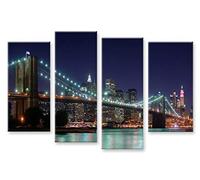 islandburner 4 Photos sur Toile Pont DE Brooklyn Poster XXL Impression sur Toile Tableau décoration Salon Marque