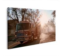 islandburner D2 Impression sur toile Motif camion de pompier dramatique pour bureau - Pour les héros du quotidien