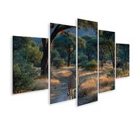 islandburner Edition F1 Tableau sur toile Motif guépard dynamique Impression d'art Salon pour les amoureux de la nature 5 pièces