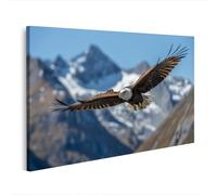 islandburner Edition R1 Tableau sur toile Motif aigle majestueux au-dessus des montagnes enneigées
