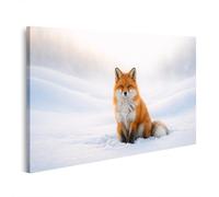 islandburner Edition U1 Tableau sur toile Motif renard rouge élégant dans la neige Décoration murale pour les amoureux des animaux
