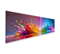 islandburner Image de première qualité sur toile - Design abstrait avec éclaboussures colorées pour peinture murale - Images murales - Affiches