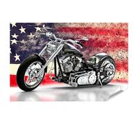 islandburner Image Poster Moto Noire Drapeau Américain Convient pour Harley Davidson Premium Images Impression photo