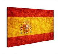 islandburner Image sur toile Ancien drapeau national espagnol texturé Images murales 100 x 57 cm