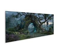 islandburner Image sur toile Arche de pierre mystique Décoration murale Salon pour les aventuriers - Panorama