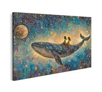 islandburner Image sur toile au clair de lune aventure sur une baleine pour chambre à coucher enfants magasin de jouets images images murales poster