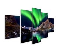 islandburner Image sur toile aurores boréales sur paysage de montagne de nuit images murales poster