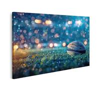 islandburner Image sur toile Ballon de rugby la nuit dans le stade Pluie Lumières Bokeh Photos murales Poster