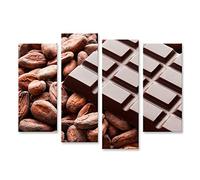 islandburner Image sur toile Barres de chocolat avec fèves de cacao crues Murale Salon Bureau Photos GBXY-4erPx