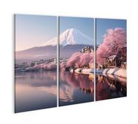 islandburner Image sur toile Belles fleurs de cerisier Fuji Montagne Japon Printemps Saison Beau mont Fuji Cerise Photos murales Affiches