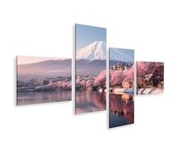 islandburner Image sur toile Belles fleurs de cerisier Fuji Montagne Japon Printemps Saison Beau mont Fuji Cerise Photos murales Affiches