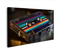 islandburner Image sur toile - Cassette colorée de style rétro pour les amateurs de musique nostalgiques - Édition J1