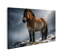 islandburner Image sur toile - Cheval majestueux dans un paysage hivernal - Décoration murale - Édition G1