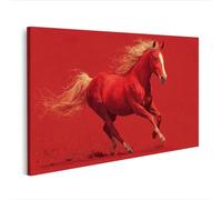islandburner Image sur toile - Cheval rouge dynamique avec crinière qui coule - Décoration murale - Edition U2