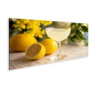 islandburner Image sur toile - Cocktail de citron rafraîchissant dans un verre avec citrons - Panorama