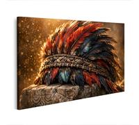 islandburner Image sur toile - Coiffe de plumes antique avec design artistique - Edition Q2