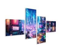 islandburner Image sur toile concept Lovely Anime Cyberpunk ville peinture numérique nuit générée images murales poster