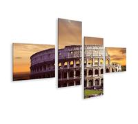 islandburner Image sur toile Coucher de soleil sur le Colisée Rome Italie Architecture Miracle Photos murales Poster