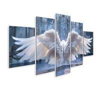 islandburner Image sur toile créée numériquement, ultra réaliste, ailes d'ange géantes en plumes véritables, musée pour art moderne, galerie d'art mural
