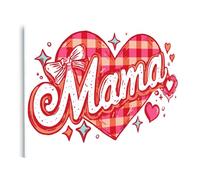 islandburner Image sur toile - Cœur coloré avec inscription maman - Pour décoration murale - Edition G1