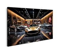 islandburner Image sur toile de luxe voiture de sport salle d'exposition pleine de voitures prestigieuses brillantes images images murales poster